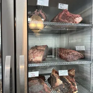 a display of meats