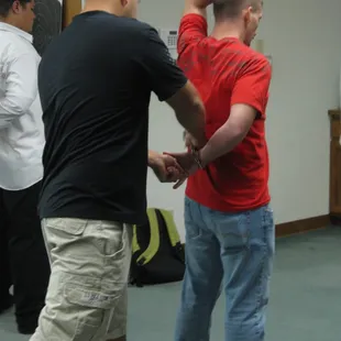Students during handcuff training