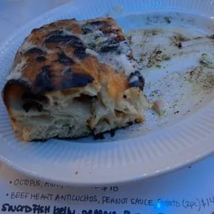 Foccacia with codfish butter.  Half devoured.  Life changing.