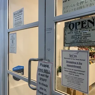 Ring the bell then wait outside to be greeted.