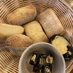 Bread basket. NOT complimentary. $4.95