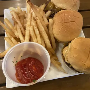 Wagyu sliders and fries