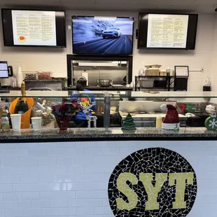 the inside of a restaurant
