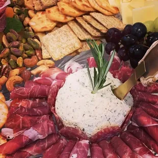 a platter of appetizers