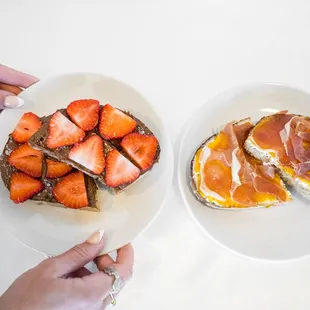 Seasonal Jam &amp; Prosciutto and Strawberry &amp; Nutella Toasts