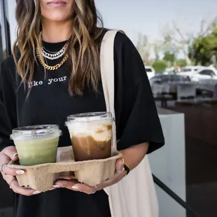 Wedding Cookie Matcha and Salted Cold Foam Americano