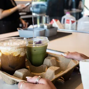 Wedding Cookie Matcha and Salted Cold Foam Americano