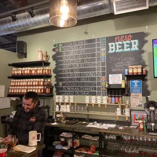 One of the owner/proprietors proudly serving on a Sunday evening.