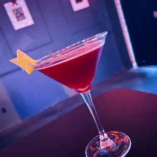 a red cocktail