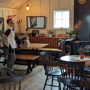 Upstairs cozy fireplace