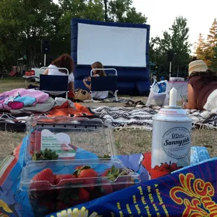 Waiting for movie night to start!