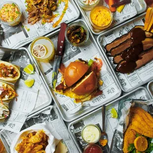 a table full of food