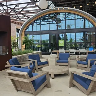 Covered seating exterior