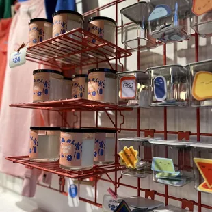 a display of canned food