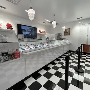 a checkered floor in a store