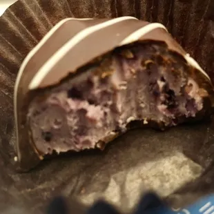 Inside of a Blueberry Truffle
