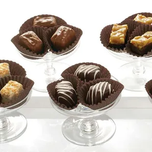 a variety of chocolate candies