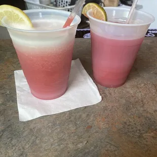 two drinks on a table
