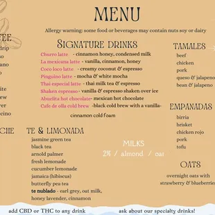 menu