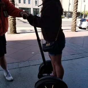 Learning how to operate a segway for the tour!
