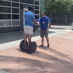 Juan getting his lesson before we started the tour. Everyone got 1:1 education. The tour guide was very helpful and attentive.