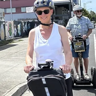 My wife on her Segway