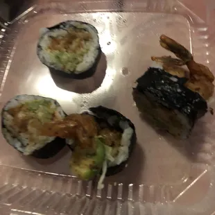 One serving of sushi - 61. Crazy Maki (Shrimp Tempura Maki)