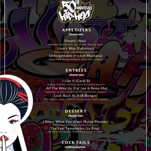 Menu 50 Hip Hop