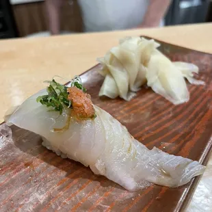 a closeup of the sushi