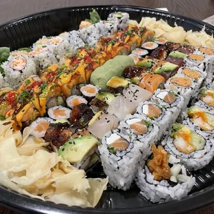 a plate of sushi