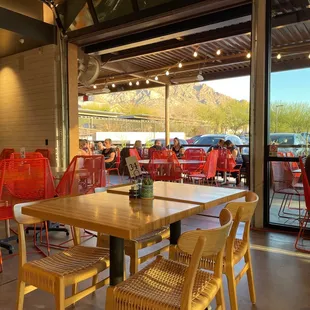 View from inside, overlooking patio