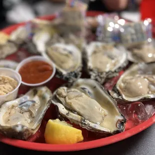 Fresh Ousters on a half shell.