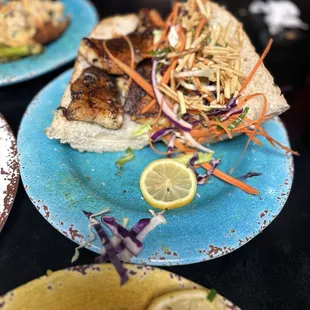 Blackened fish poboy