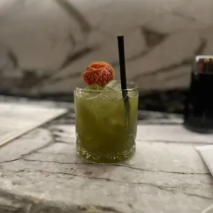 Specialty Drinks  What's the tea - has matcha powder in it. Very good