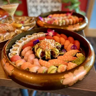 Family Style sushi platers  For your next special event. We have catering service available.