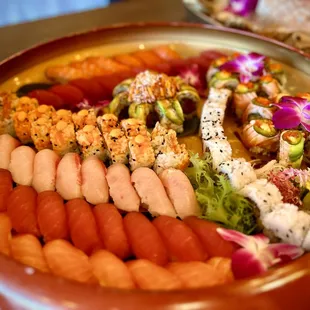 Family Style sushi platers  For your next special event. We have catering service available.