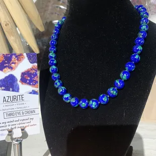 Azurite with Malachite Vintage necklace