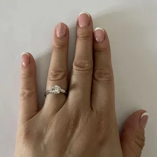 French tipped nails with small art detail