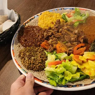 Beef Tibs and Veggie Combo