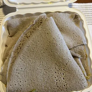 Generous amount of injera (to-go order)