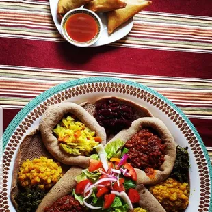 a plate of food on a table