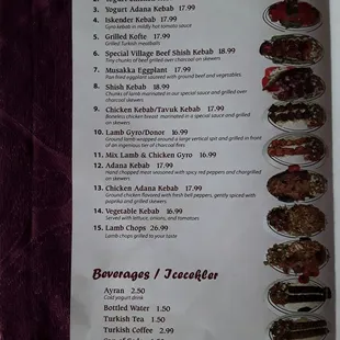 Updated menu