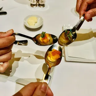Cheers with our amuse bouche
