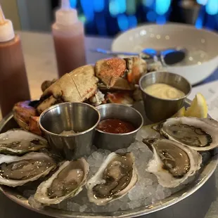 Oysters and Jonah crab claws