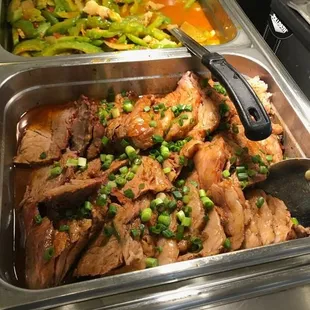 Ginisang Ampalaya (Bittermelon sauteed with tomatoes and egg), Pork Steak