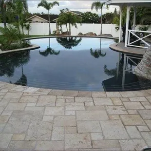a pool in a backyard setting