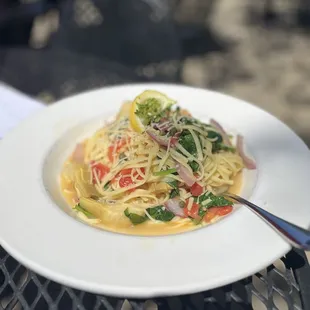 a plate of pasta