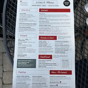 Lunch menu July 2023