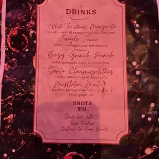 drink menú