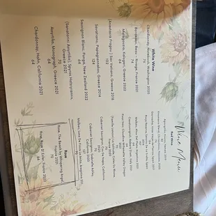 Menu as of 6/15/23